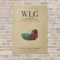 Thumbnail for Wellington International Airport WLG vertical canvas print - no frame - beige background