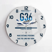 Thumbnail for Beechcraft Bonanza G36 design on light gray no frame wall clock