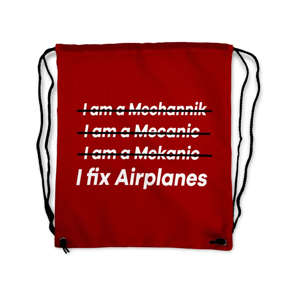 I Fix Airplanes Drawstring Bag - view 7