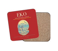 Thumbnail for Elko Regional Airport (EKO) design on red 1 piece coaster