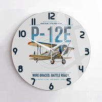 Thumbnail for Boeing P-12E design on light gray no frame wall clock