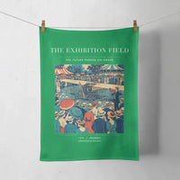 Thumbnail for VINTAGE G4322 - The Exhibition Field - Designed Towels design on green