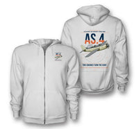 Thumbnail for Fairey Gannet AS.4 design on white premium zipped hoodie, double-side print