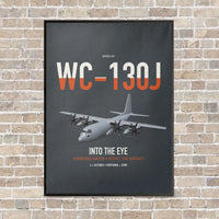 Thumbnail for WC-130J Hurricane Hunter vertical canvas print - framed - gray background