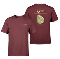 Thumbnail for Salerno Costa d'Amalfi Airport (QSR) design printed on dark red double-side t-shirt