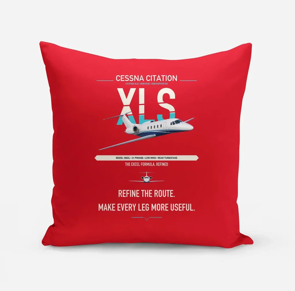 Cessna Citation XLS design on red pillow