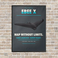 Thumbnail for AgEagle eBee X vertical canvas print - framed - gray background