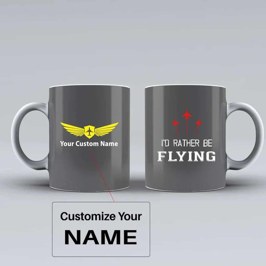 Customisable I'd Rather Be Flying Mug - view 7