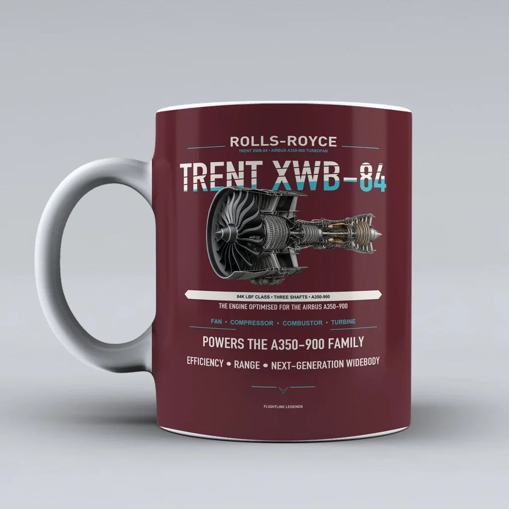 XWB-84 Mug design on dark red trent