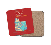 Thumbnail for Turku Airport (TKU) design on red 1 piece coaster