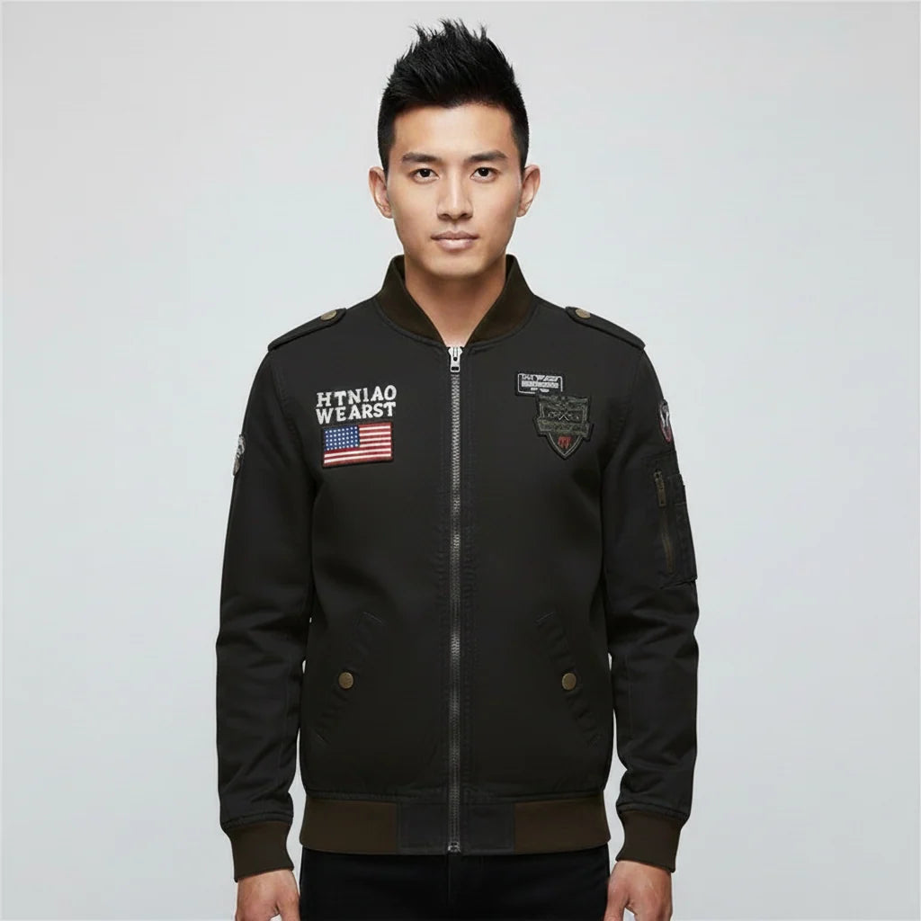 US Flag Bomber Pilot Cotton Jacket - view 10