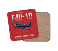 Thumbnail for F4U-1D Corsair design on red 1 piece coaster