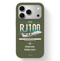 Thumbnail for Avro RJ100 design on green army magsafe iphone case, for iPhone 17 Pro