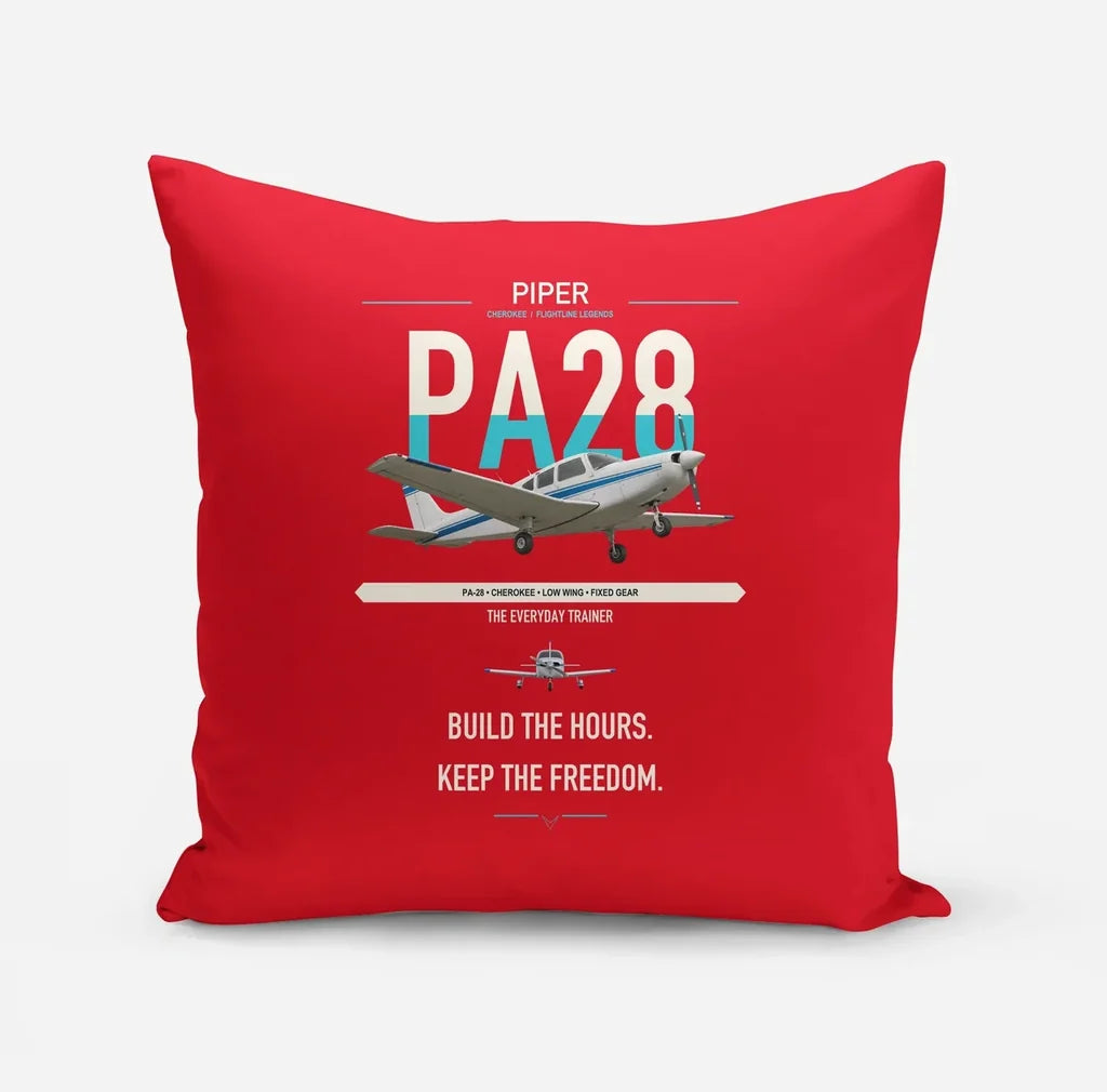 Piper PA-28 Cherokee design on red pillow