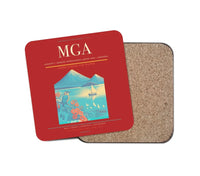 Thumbnail for Augusto C. Sandino International Airport (MGA) design on red 1 piece coaster