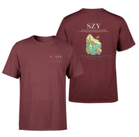 Thumbnail for Olsztyn-Mazury Airport (SZY) design printed on dark red double-side t-shirt