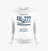 Thumbnail for Fairchild Hiller FH-227B design on white sweatshirt