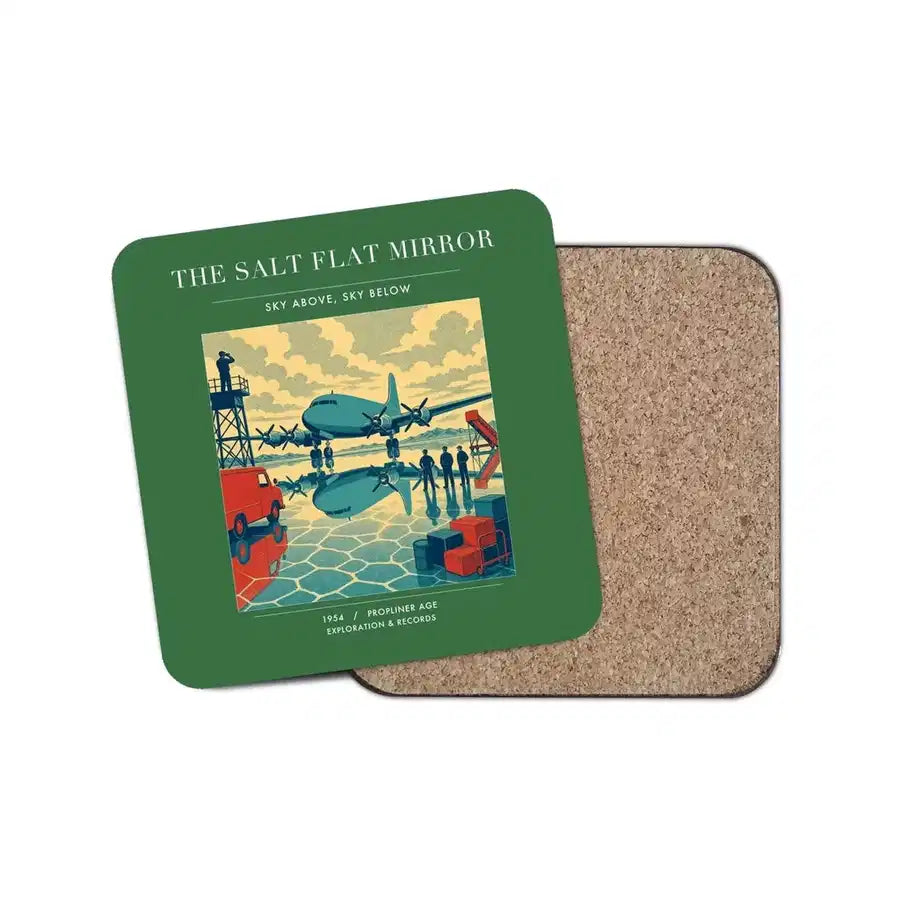 The Salt Flat Mirror - Designed Coasters design on green 1-piece