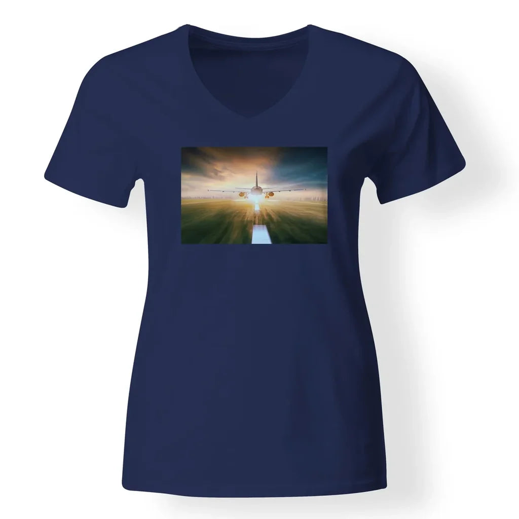 Airplane Flying Over Runway T-Shirt - view 7