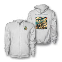 Thumbnail for VINTAGE G4332 - The Caravan Route Above - Premium Zipped Hoodie design on white