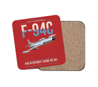 Thumbnail for F-94C Starfire design on red 1 piece coaster