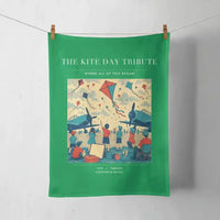 Thumbnail for VINTAGE G4434 - The Kite Day Tribute - Designed Towels design on green