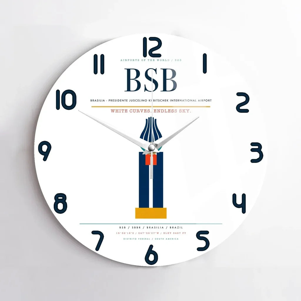 Brasilia - Presidente Juscelino Kubitschek International Airport BSB Wall-Clock No-Frame - White