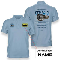 Thumbnail for CFM56-3 design on light blue polo with custom name badge