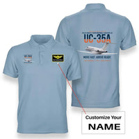 Thumbnail for UC-35A CITATION ULTRA design on light blue polo with custom name badge