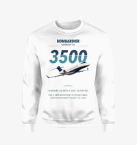 Thumbnail for Bombardier Challenger 3500 design on white sweatshirt