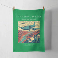 Thumbnail for VINTAGE G4031 - The Aerial Survey - Designed Towels design on green