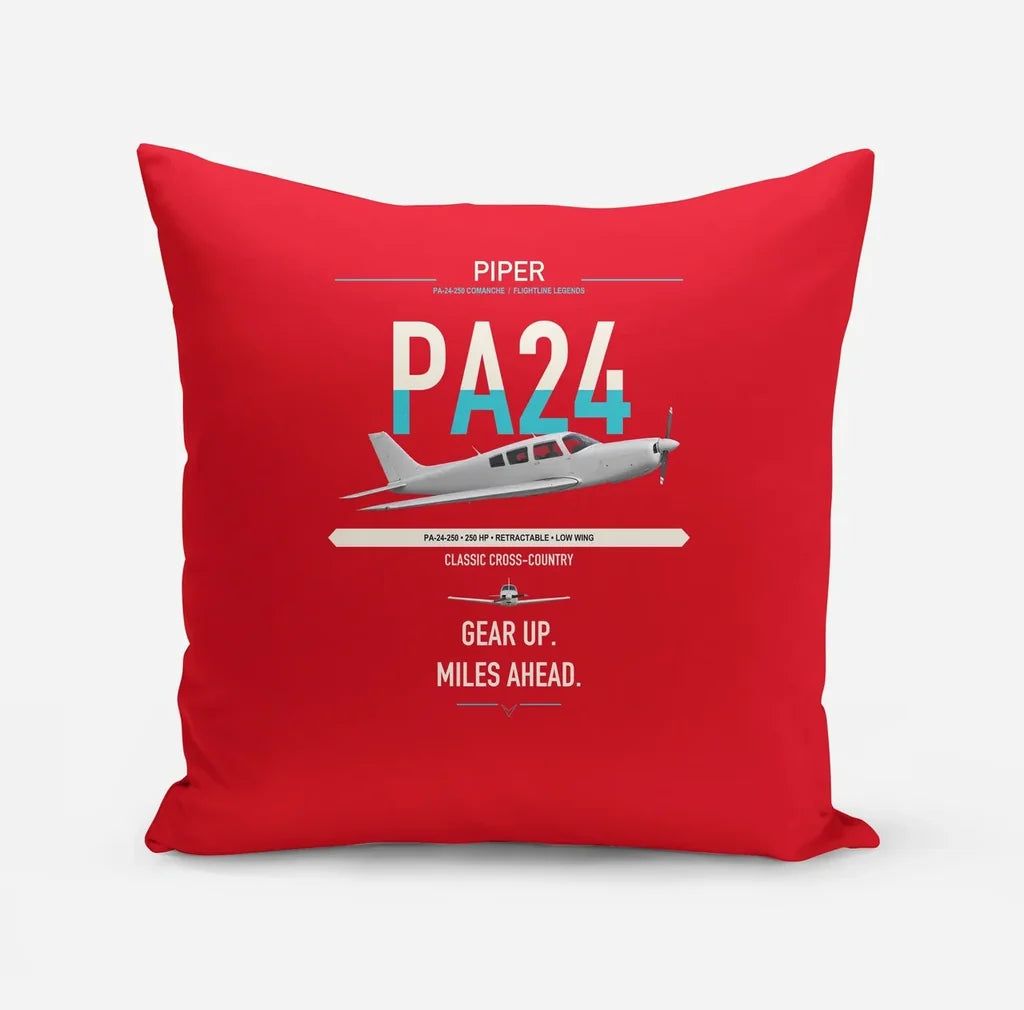 Piper PA-24-250 Comanche 250 design on red pillow