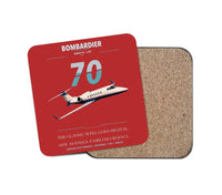 Thumbnail for Bombardier Learjet 70 design on red 1 piece coaster