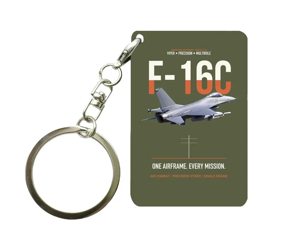 F-16C FIGHTING FALCON Key Chain design on green army key chain