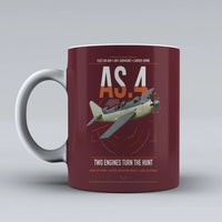 Thumbnail for Fairey Gannet AS.4 design on dark red ceramic mug, double-side print
