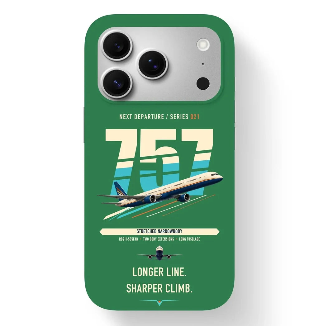 Boeing 757-300 design on green magsafe iphone case