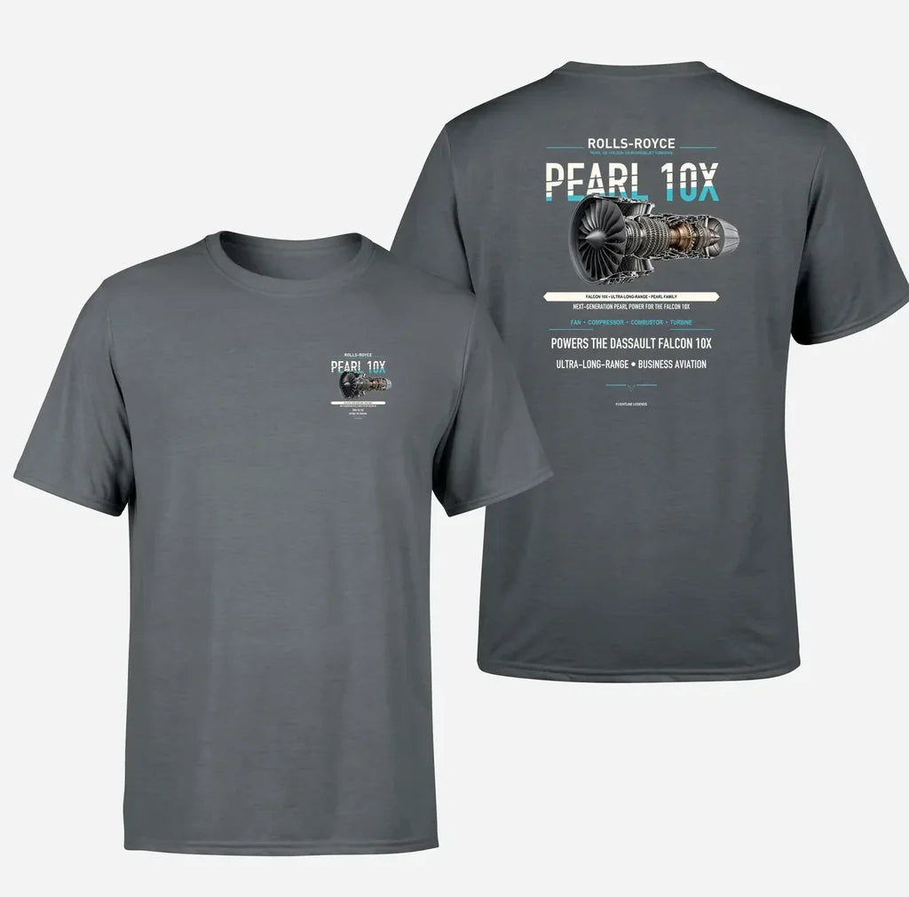 PEARL 10X design on gray t shirt