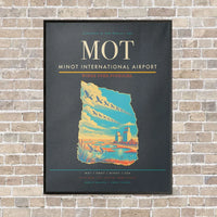 Thumbnail for Minot International Airport MOT vertical canvas print - framed - gray background