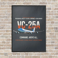 Thumbnail for VC-25A Air Force One Presidential Airlift vertical canvas print - framed - gray background