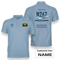 Thumbnail for Nord 262A design on light blue polo with custom name badge