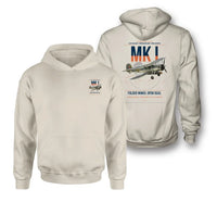 Thumbnail for Fairey Swordfish Mk I design on khaki double-side hoodie, double-side print