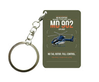 Thumbnail for MD Helicopters MD 902 Explorer design on green army designed key chain, double-side print