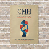 Thumbnail for John Glenn Columbus International Airport CMH vertical canvas print - no frame - beige background