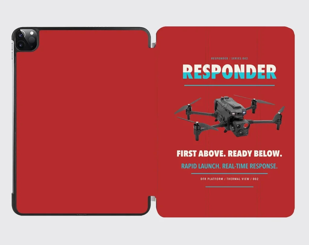 BRINC Responder design on red ipad tablet case