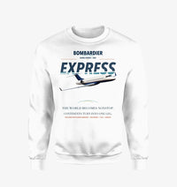 Thumbnail for Bombardier Global Express design on white sweatshirt