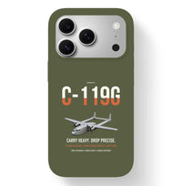 Thumbnail for C-119G Flying Boxcar design on green army magsafe iphone case, for iPhone 17 Pro