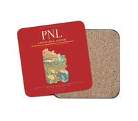 Thumbnail for Pantelleria Airport (PNL) design on red 1 piece coaster
