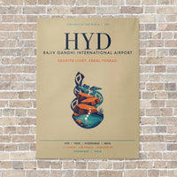 Thumbnail for Rajiv Gandhi International Airport Hyderabad HYD vertical canvas print - no frame - beige background