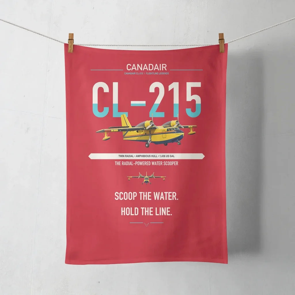 Canadair CL-215 design on red towel