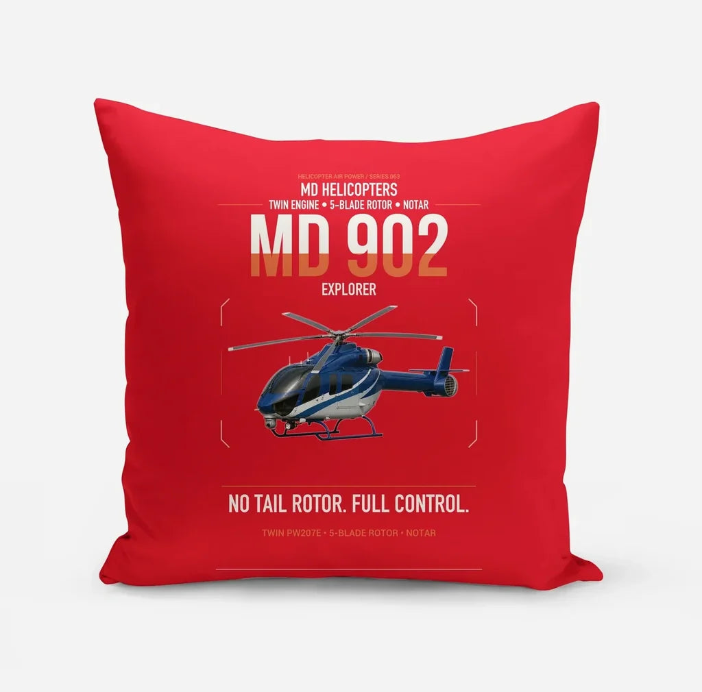 MD Helicopters MD 902 Explorer design on red pillow